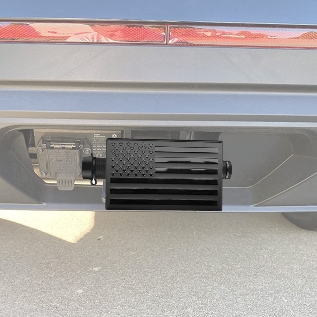 Metal Trailer Hitch Cover for 2 inch Receivers(with 5/8-Inch Pin Diameter Trailer Hitch Lock )