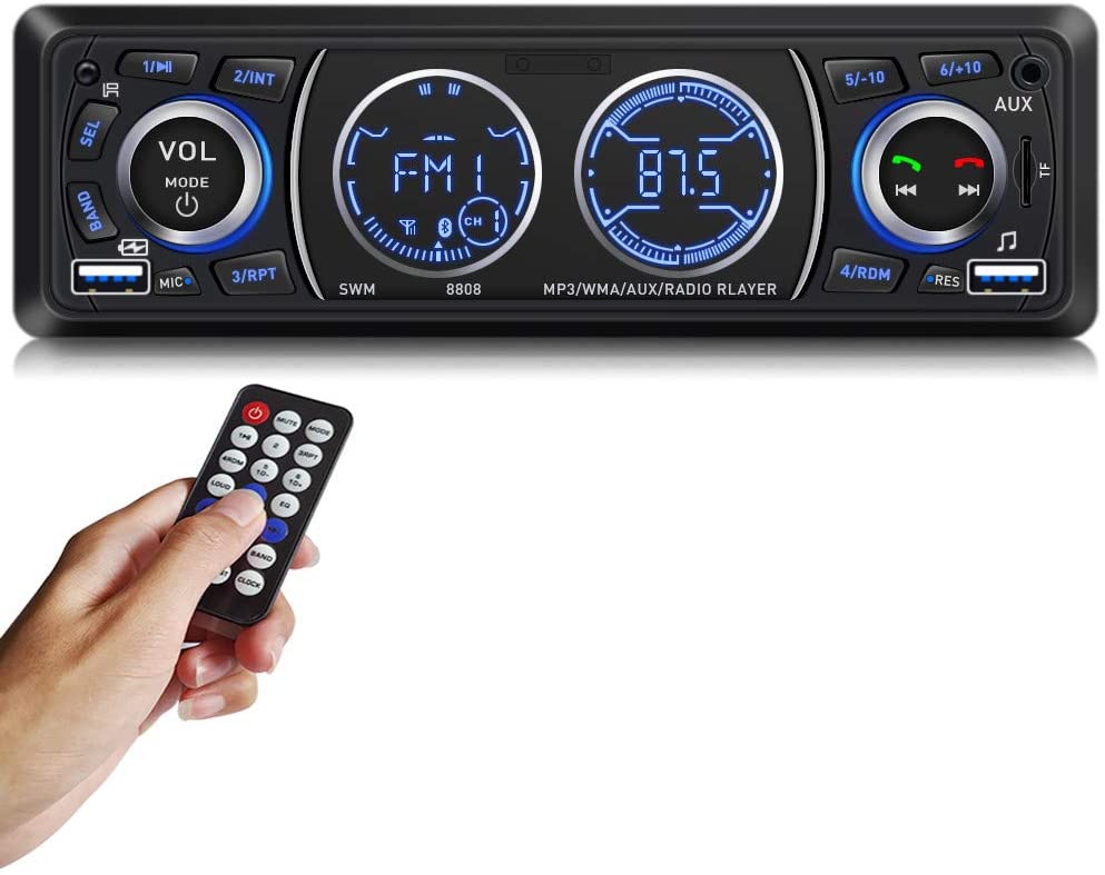 Car Stereo with Bluetooth Single din in Dash car Stereo aduio stereos for car Support USB Port, SD Card AUX in with Remote Control
