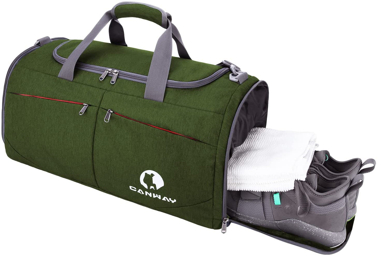 Gym Bag, Travel Duffel bag with Wet Pocket & Shoes Compartment for men women, 45L, Lightweight
