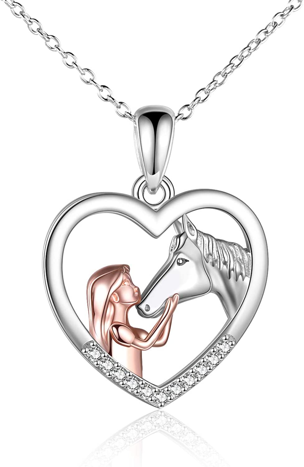 Horse Pendant Necklace Sterling Silver Girls with Horse Gift For Women Girls