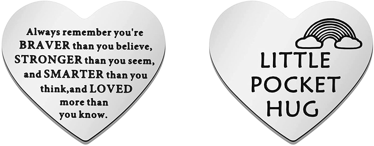 Pocket Hug Token Always Remember You are Braver Than You Believe Token Inspiration Gift Long Distance Relationship Gift