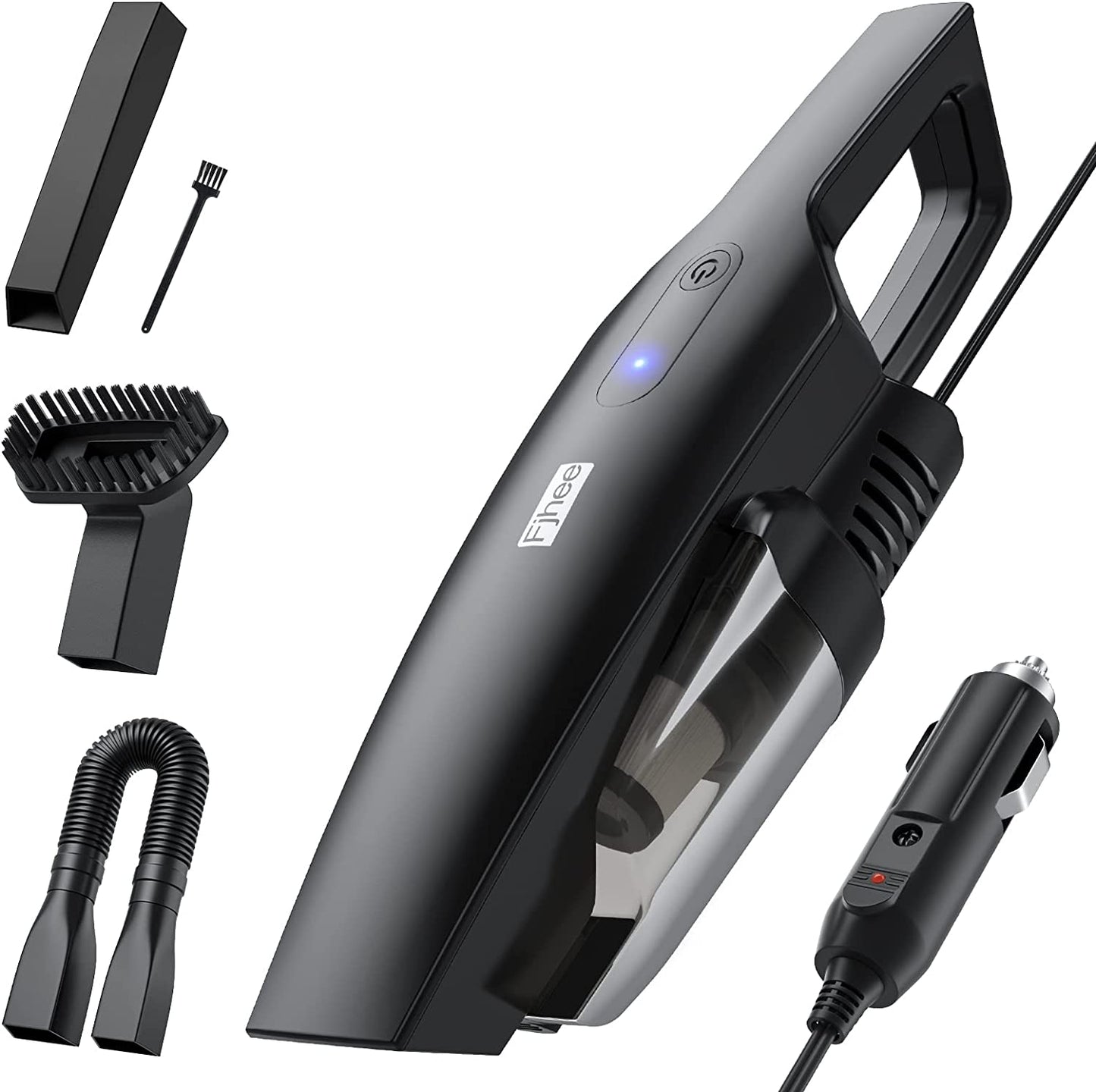 Car Vacuum 13.2FT Corded, Portable Car Vacuum Cleaner Strong Suction DC 12V/9500Pa Handheld Vacuums w/4 Attachments for Car Interior Detailing Auto Accessories Cleaning Tool Kit w/Storage Bag