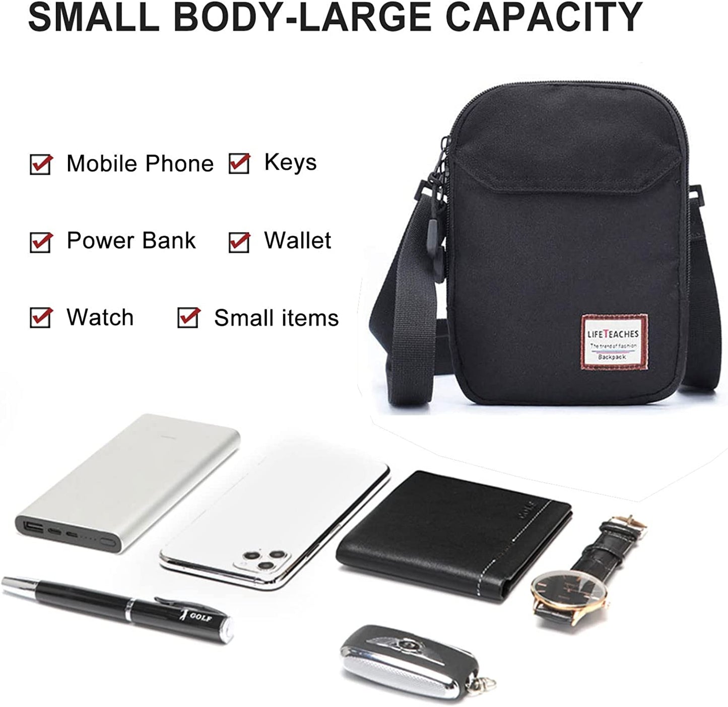 Mini Crossbody Bag Small Shoulder Bag For Men, Women Mini Messenger Satchel Bag