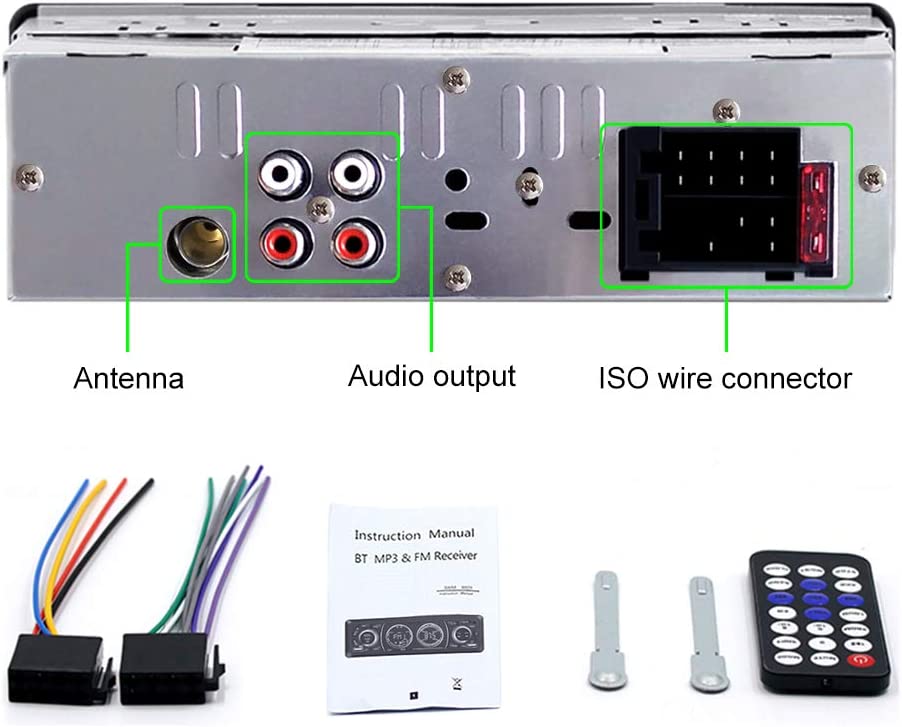 Car Stereo with Bluetooth Single din in Dash car Stereo aduio stereos for car Support USB Port, SD Card AUX in with Remote Control