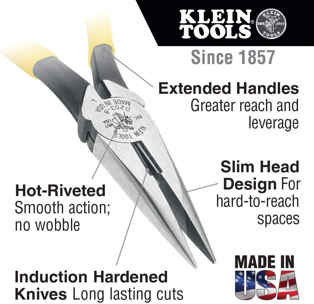 Klein Tools 80020 Tool Set with Lineman's Pliers, Diagonal Cutters, and Long Nose Pliers, with Induction Hardened Knives, 3-Piece