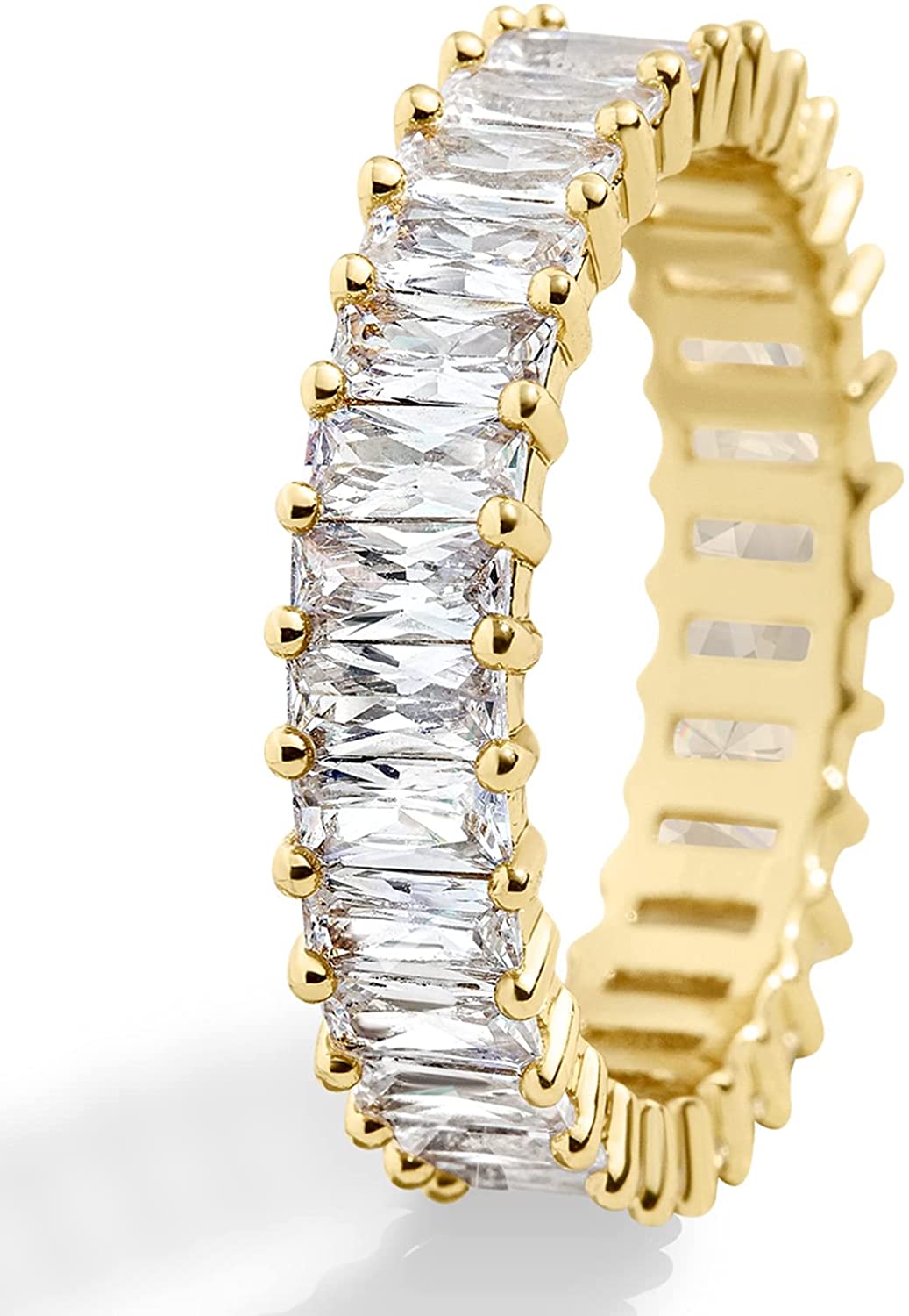 Fashion Classic 18K Gold Plated Titanium Steel Women Stacking Ring Best Gifts Couples Valentine's Day