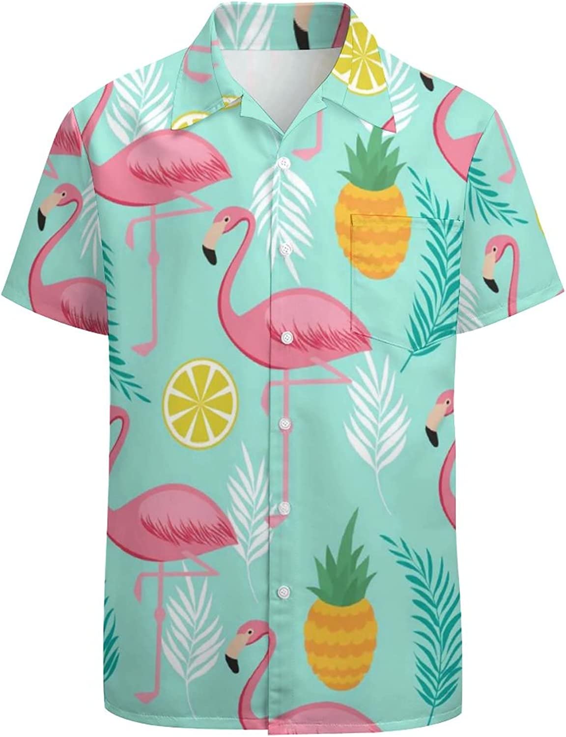 Artsadd 80s 90s Hawaiian Shirt for Men Big and Tall Button Down Short Sleeve Shirt Aloha Beach Shirts Disco Party Outfits