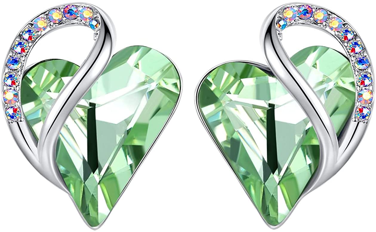 Leafael Infinity Love Heart Crystal Stud Earrings for Women, Silver Tone Fashion Earrings, Gifts for Women, Statement Earrings for Any Occasion