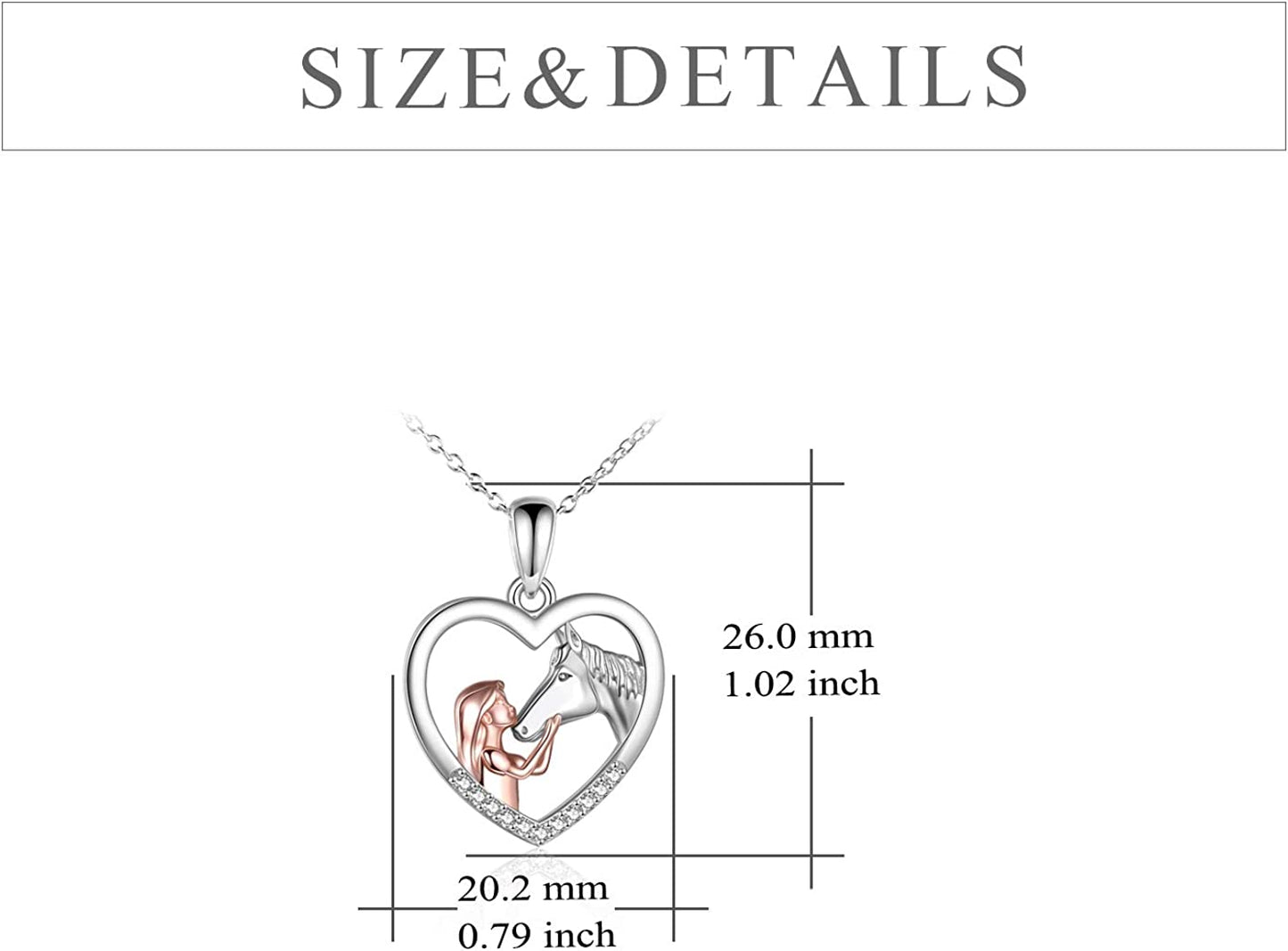 Horse Pendant Necklace Sterling Silver Girls with Horse Gift For Women Girls