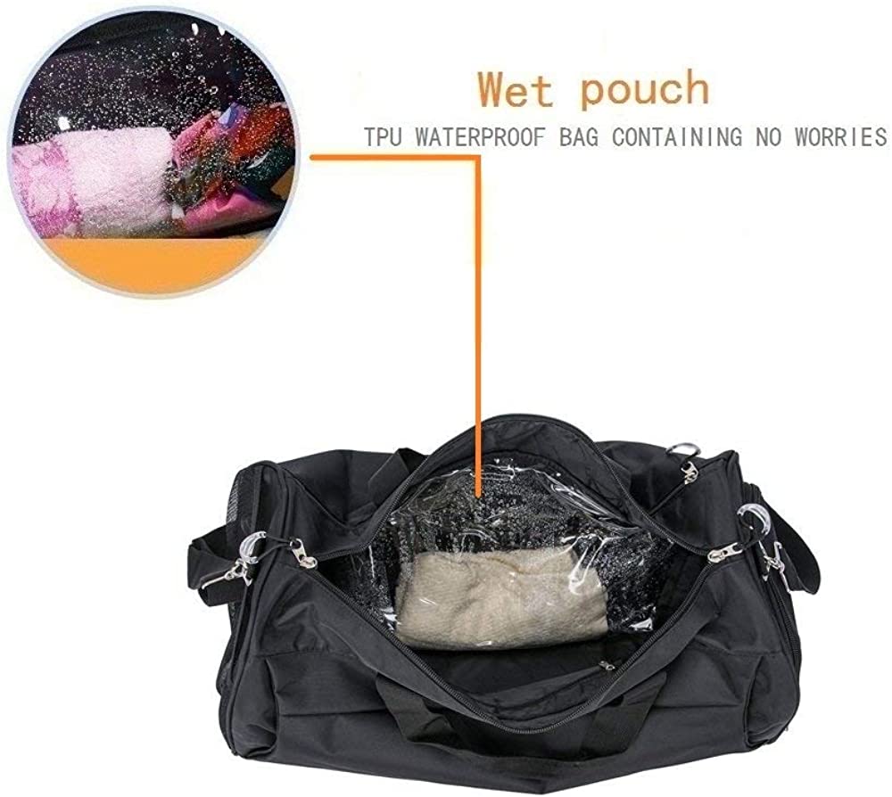 Sports Gym Bag with Wet Pocket & Shoes Compartment for Women & Men