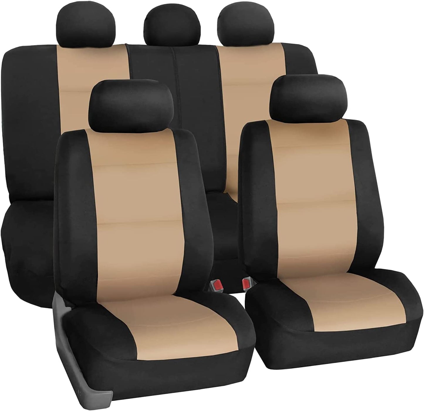 Automotive Seat Covers Black Universal Fit Full Set Neoprene Ultraflex Waterproof fits most Cars, SUVs, and Trucks (Airbag Compatible and Split Bench) FH Group FB083BLACK115