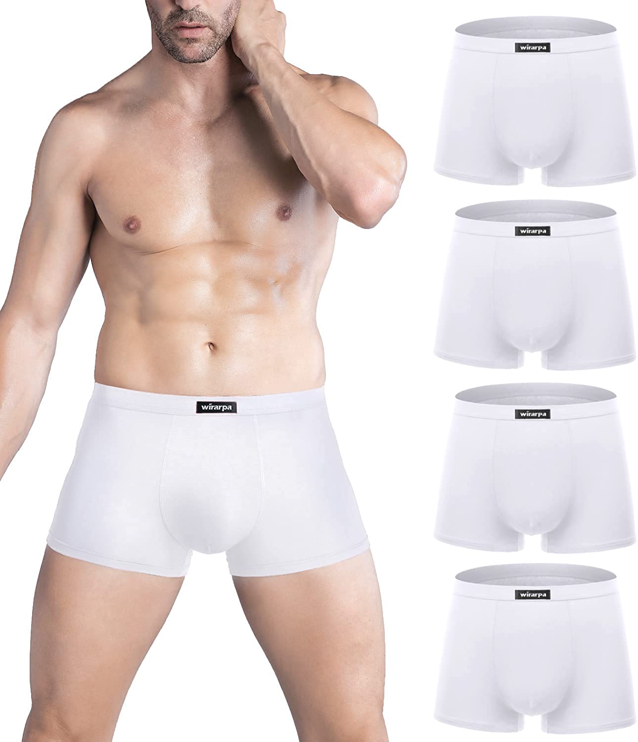 Men's Breathable Modal Microfiber Trunks Underwear Covered Band Multipack