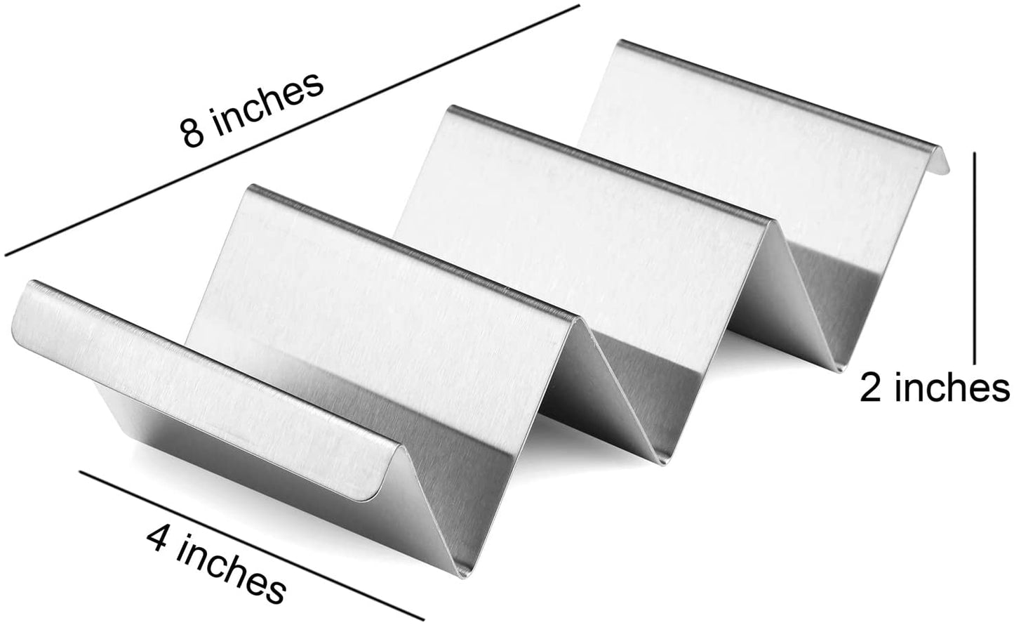 Taco Holders 4 Packs - Stainless Steel Taco Stand Rack Tray Style by ARTTHOME, Oven Safe for Baking, Dishwasher and Grill Safe