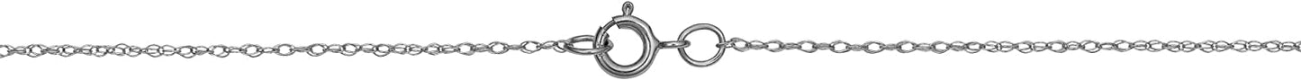 14k White Gold Rope Chain Barely-There Necklace For Women (0.7 mm, 0.9 mm, 1 mm or 1.3 mm) - Thin And Lightweight