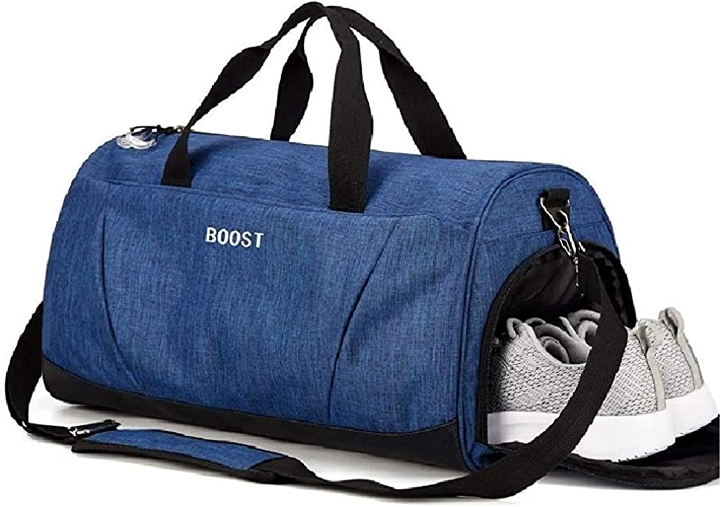 Sports Gym Bag with Wet Pocket & Shoes Compartment for Women & Men