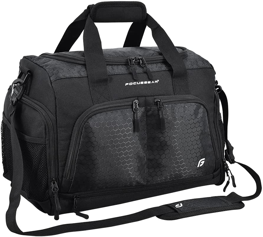 Bag 2.0: The Durable Crowdsource Designed Duffel Bag with 10 Optimal Compartments Including Water Resistant Pouch (Black, Medium (20"))