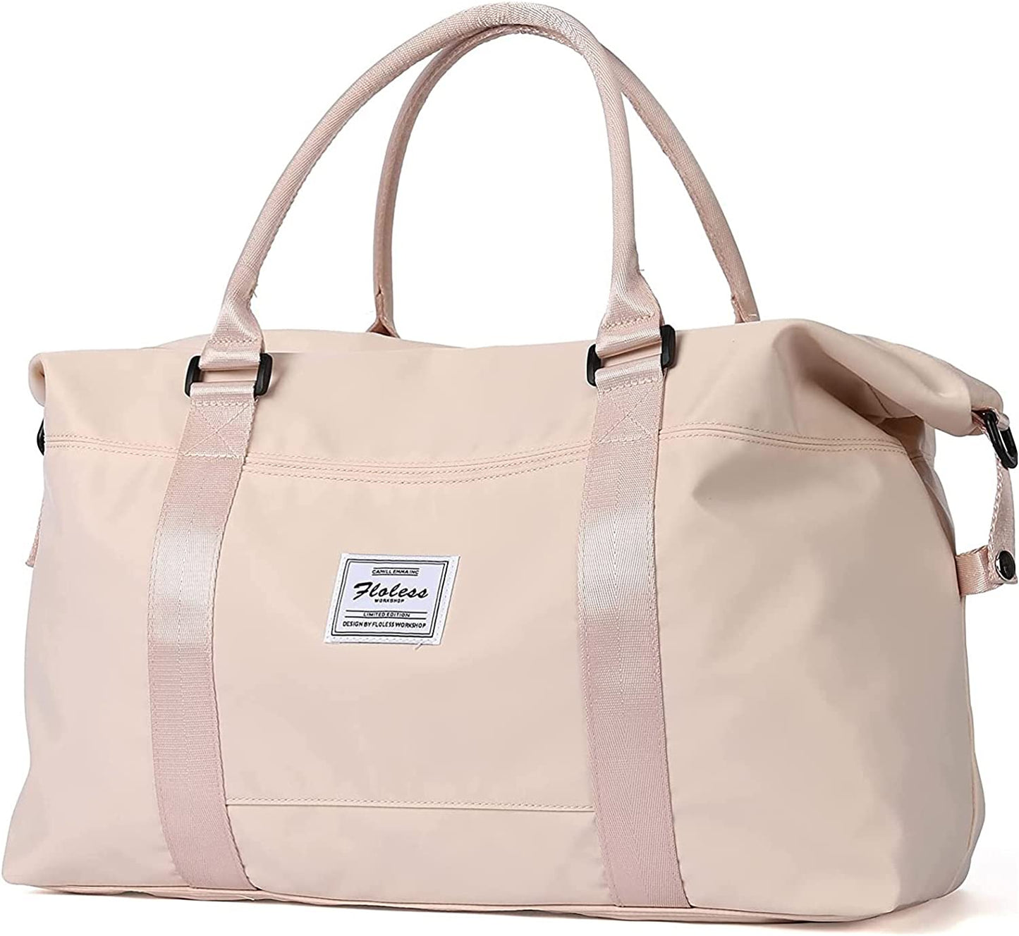 Travel Gym Bag for Women, LANBX Tote Bag Carry on Luggage Sport Duffle Weekender Overnight Bags with Wet Pocket (Black)