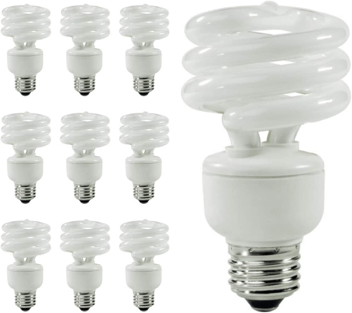 13 Watt Compact Fluorescent Bulb - Warm White Light Bulb - Ultra Mini Spiral CFL Light Bulbs - 2700K - E26 Base - 4 Pack - GoodBulb
