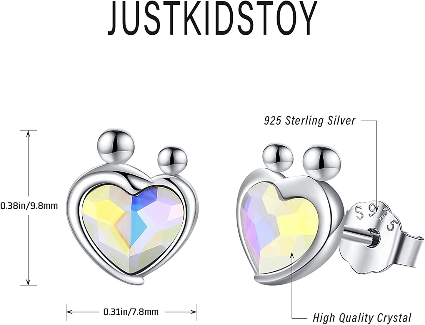 Hypoallergenic Earrings 925 Sterling Silver Heart Stud Earrings Valentine's Day Mother's Day Birthday Christmas Gifts for Girlfriend Mother Daughter Wife