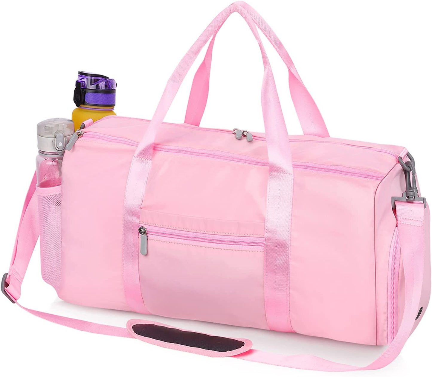 SAMIT -Gym Bag-35L Duffel Bag Large Sports Gym Bag for Women Waterproof Travel Bag Carry on Bag Overnight Weekend Bag Girl Dance Bag with Wet Pocket & Shoe Compartment(Pink)