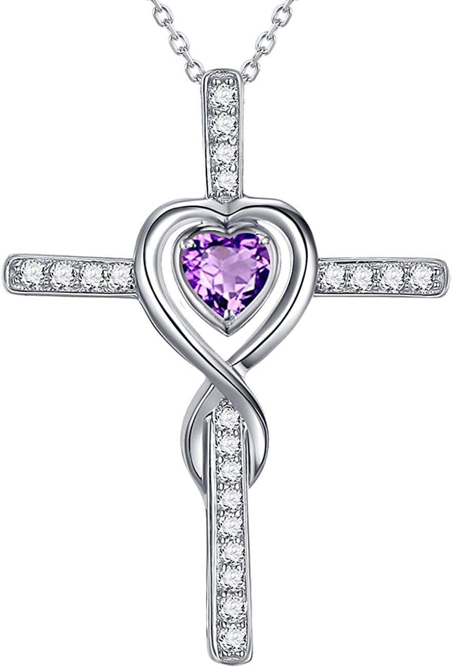 Dorella Love Infinity Necklace 925 Sterling Silver July Birthstone Ruby Jewelry for Wife Mom Birthday Gifts Jewelry for Women