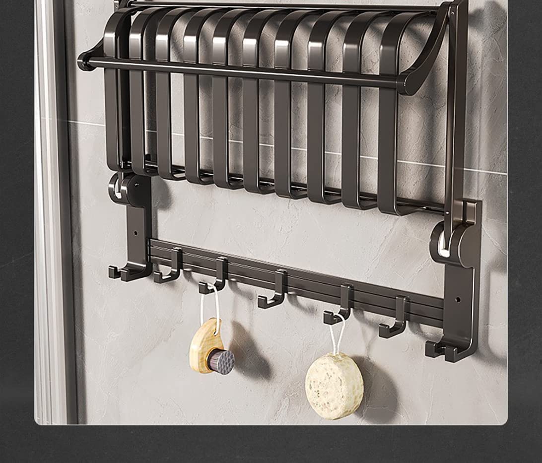 Hanrace 24Inch Towel Racks for Bathroom ,Bathroom Storage,No-Drill Towel Rack,Wall Mounted Bath Towel Holder