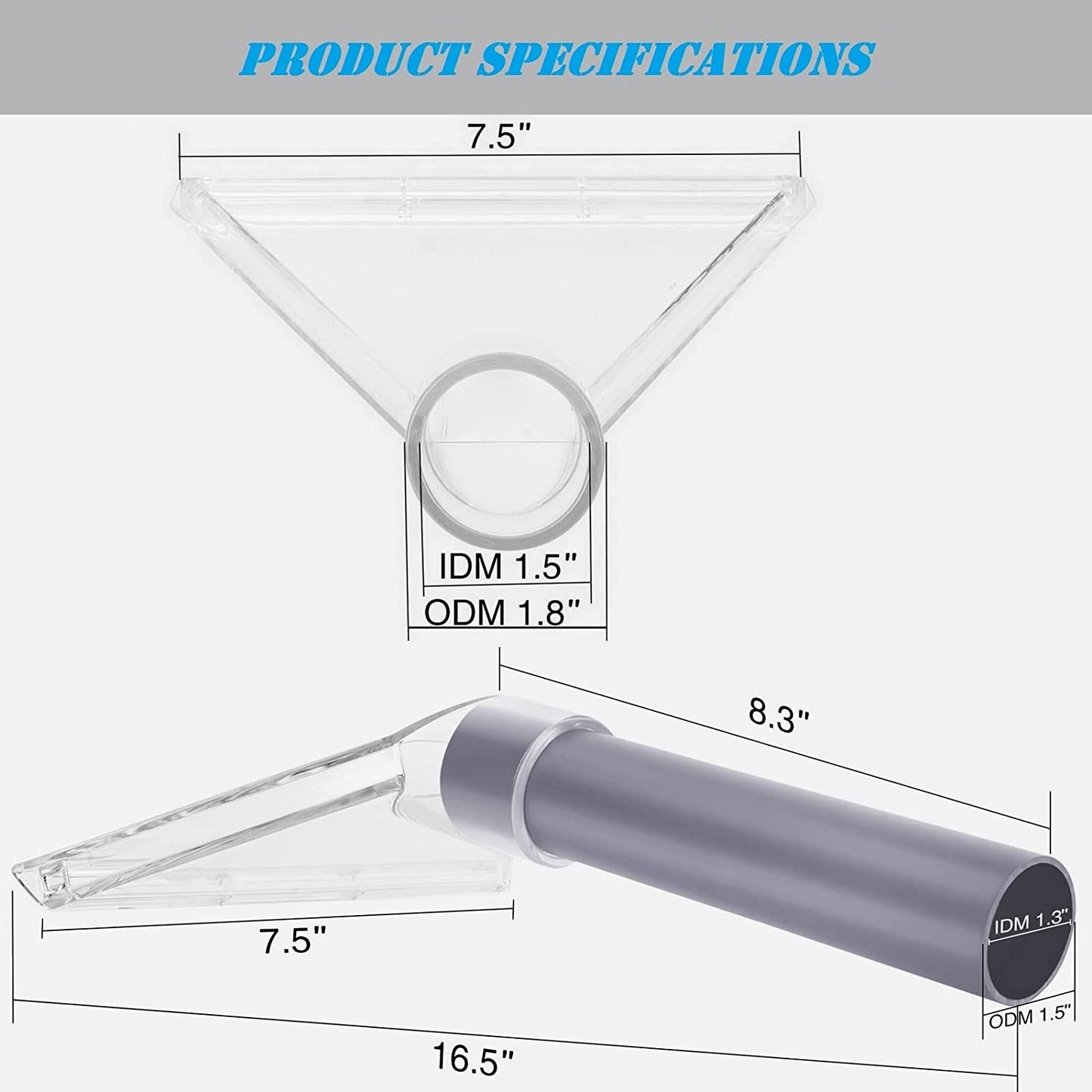 Hand Wand with Clear Head for Upholstery & Carpet Cleaning, Turn Wet-Dry Vac into an Extractor, Detailing Hand Tool for Portable Extractor & Truck Mount