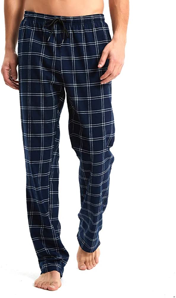 Mens Tall Pajama Pants 34/36/38 Long Inseam Plaid Lounge Pants Sleepwear Pajama Bottoms 100% Cotton
