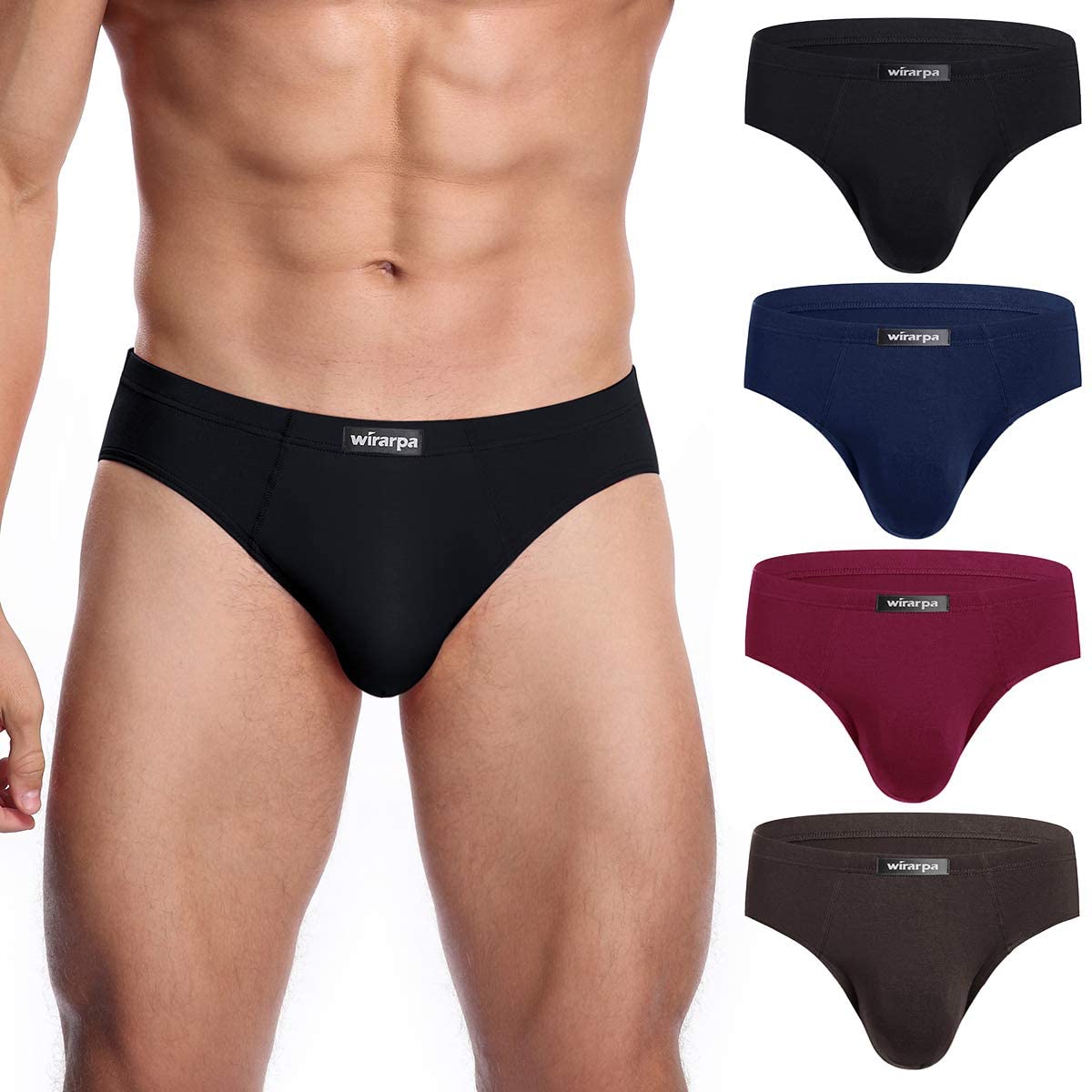 Men's Underwear Multipack Modal Microfiber Briefs No Fly Covered Waistband Silky Touch Underpants