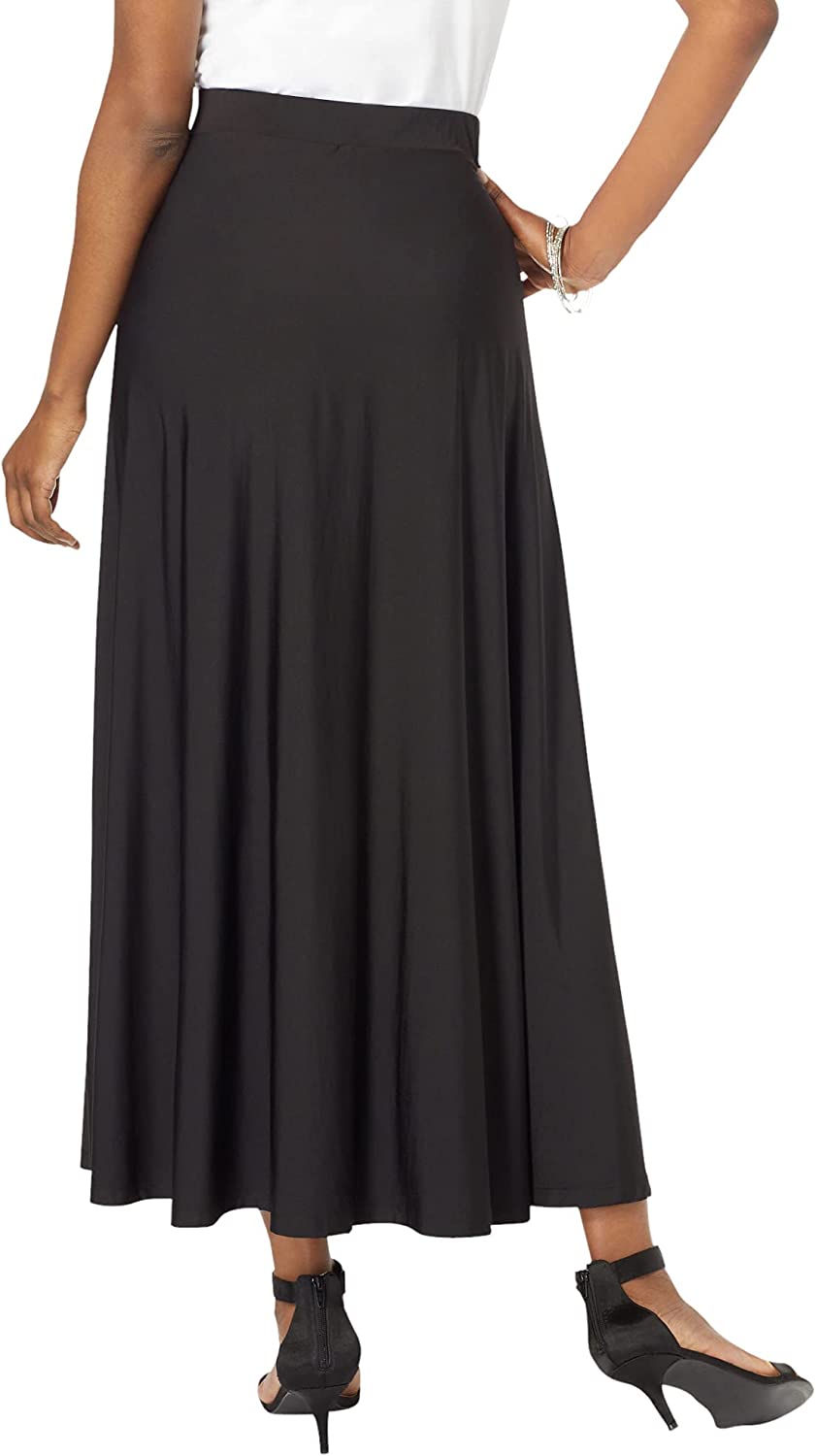 Women's Plus Size Ultrasmooth Fabric Maxi Skirt Stretch Jersey Long Length