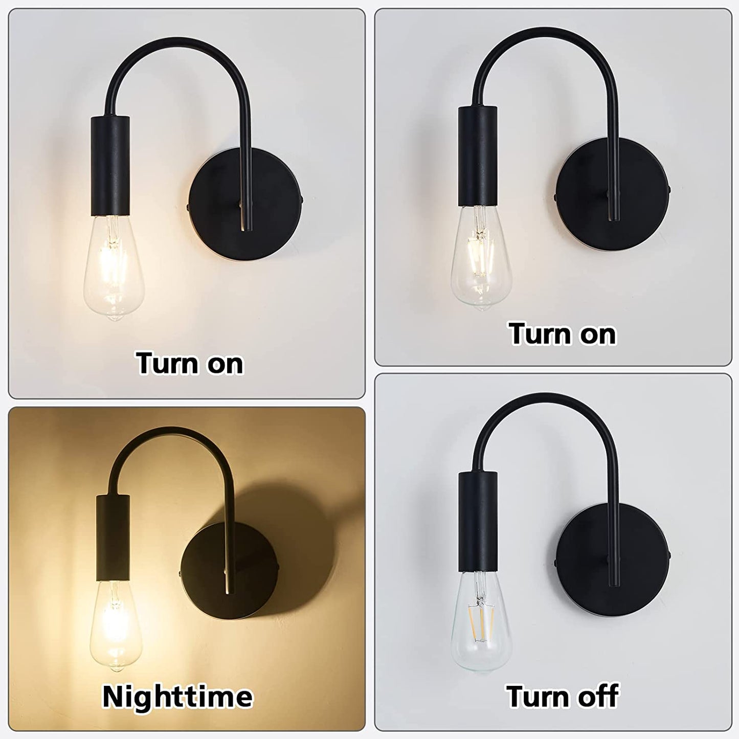 Wall Sconce,Black Wall Light Fixture,1-Light Metal Wall Light for Foyer Bedroom Living Room Dining Room.