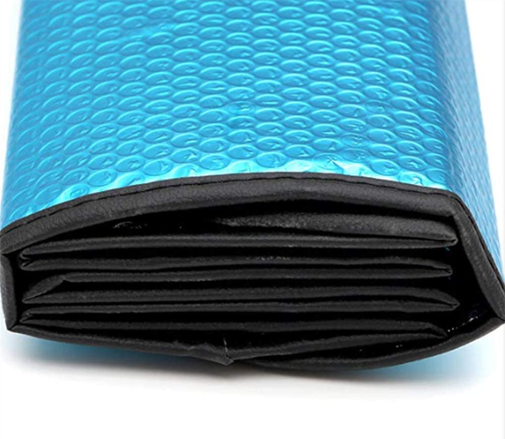 Car Windshield Sunshade-Thicken 5-Layer Bubble Block Heat and Sun UV Rays,Front Windshield Sun Shade,Sun Visor for Car- Keeps Your Vehicle Cool - 58 x 27.5 Inch (Blue)
