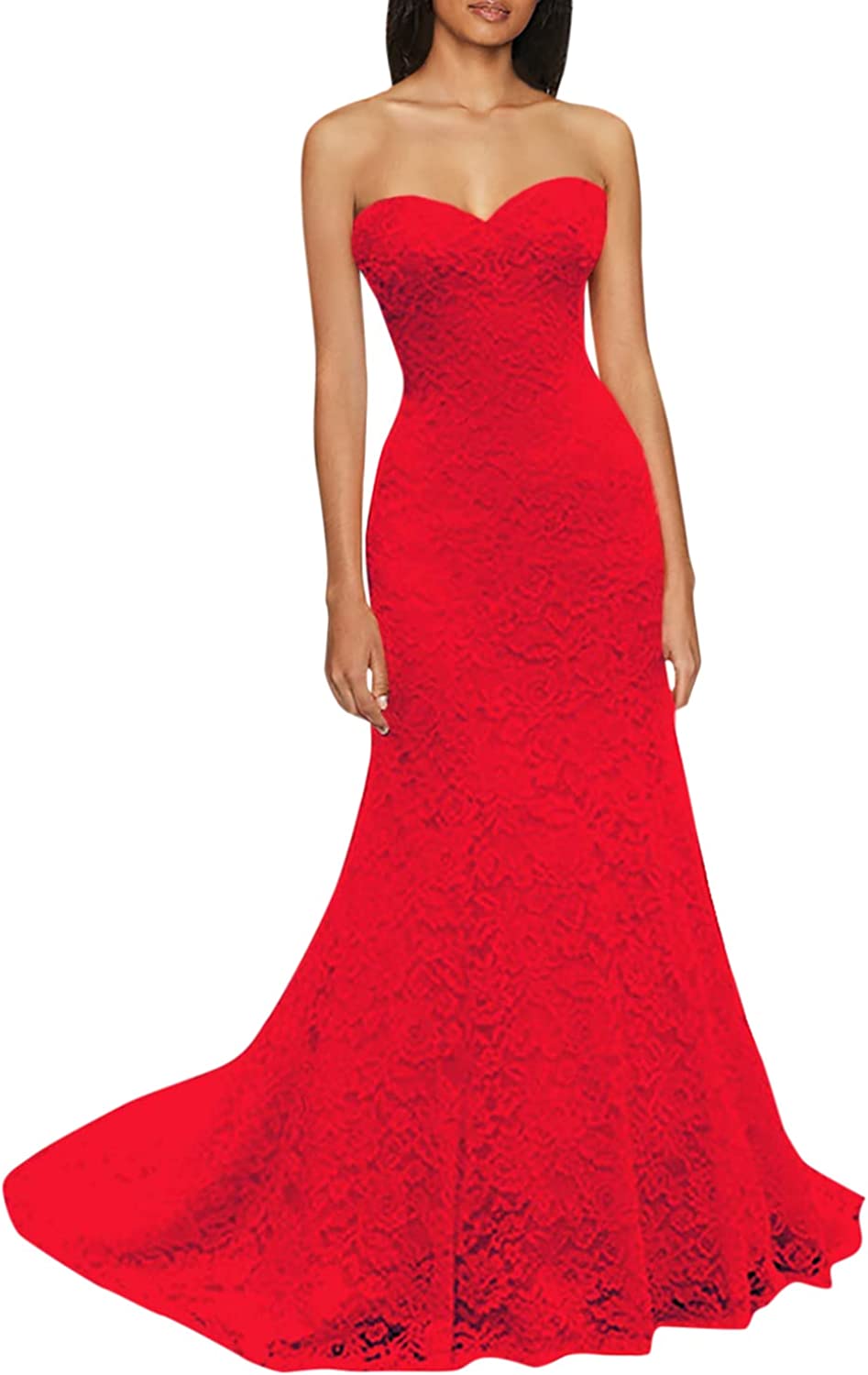 Women's Sweetheart Full Lace Beach Wedding Dress Mermaid Bridal Gown