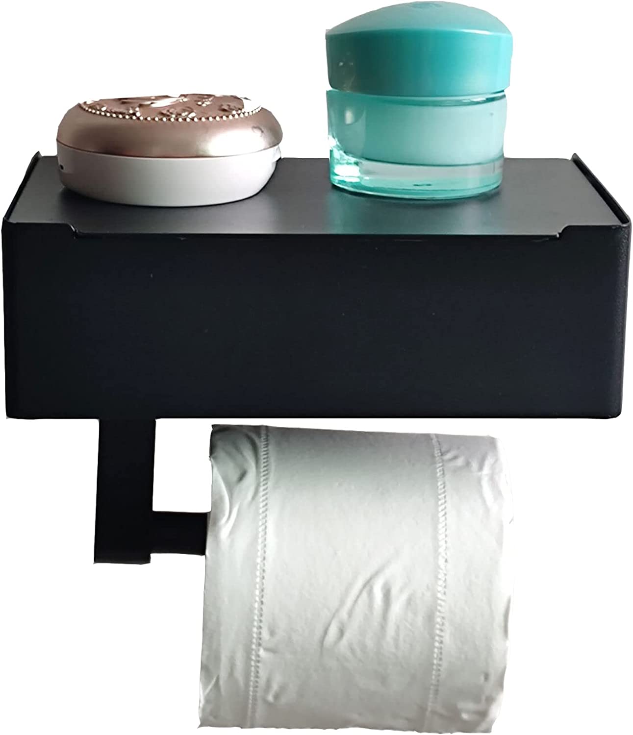 Toilet Paper Holder with Shelf and Storage,YIDATIKER Stainless Steel Wall Mounted Toilet Paper Holder for Bathroom