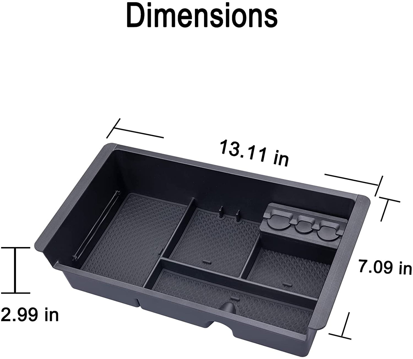 Compatible with Chevy Silverado/GMC Sierra 2014-2018 and Chevy Tahoe Suburban/GMC Yukon 2015-2020 Center Console Organizer Tray Accessories-Full Console w/Bucket Seats ONLY - (Black Trim)