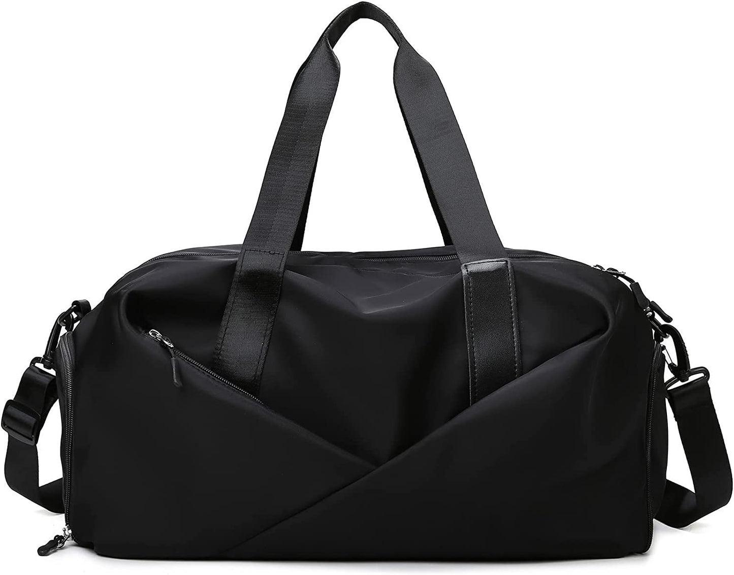 Gym Bag for Women Sports Bag Travel Bag Weekend Bag for Women Hospital Bag Waterproof Duffle Bag with Shoe and Wet Clothes Compartments, Wear-resistant Lightweight Multifunctional Bag Black