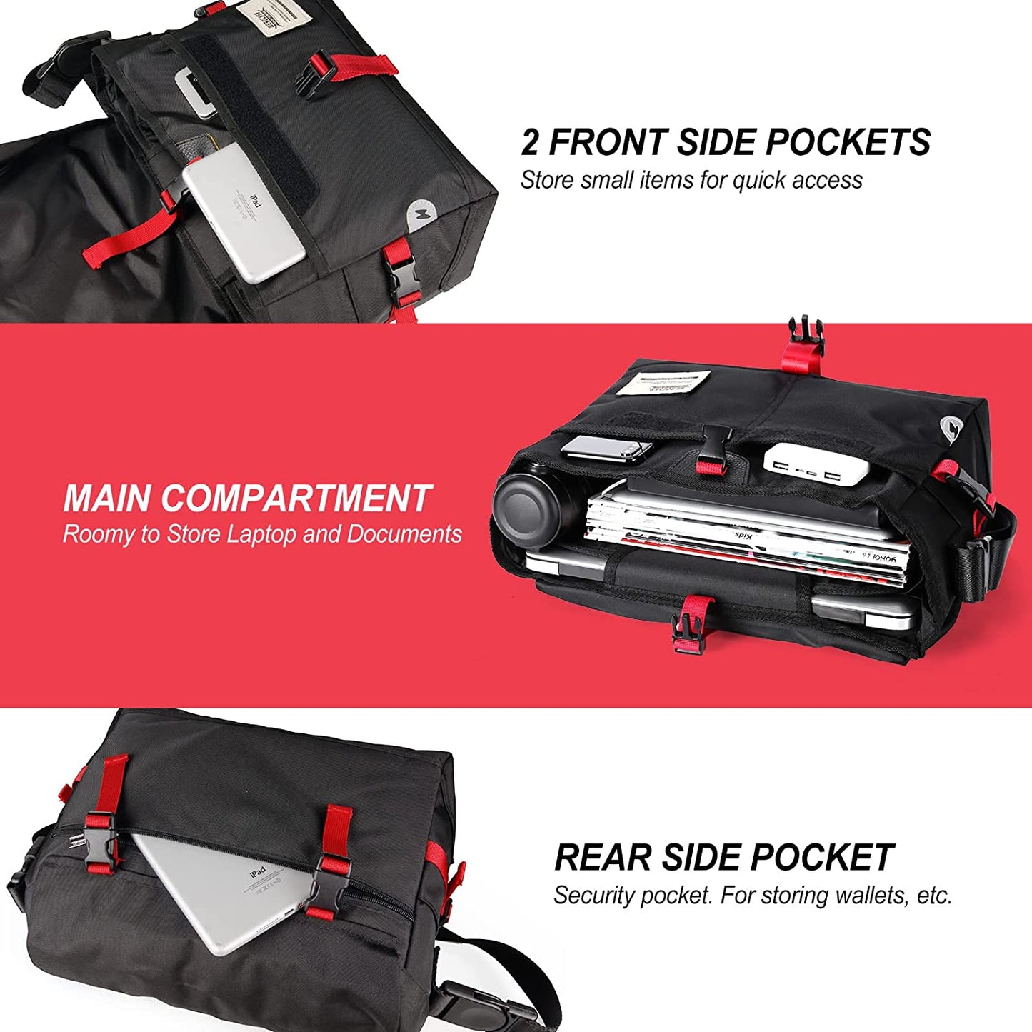 Small Messenger Bag for Men Women Crossbody Bike Satchel Message College Shoulder Backpack School Satchel Bags