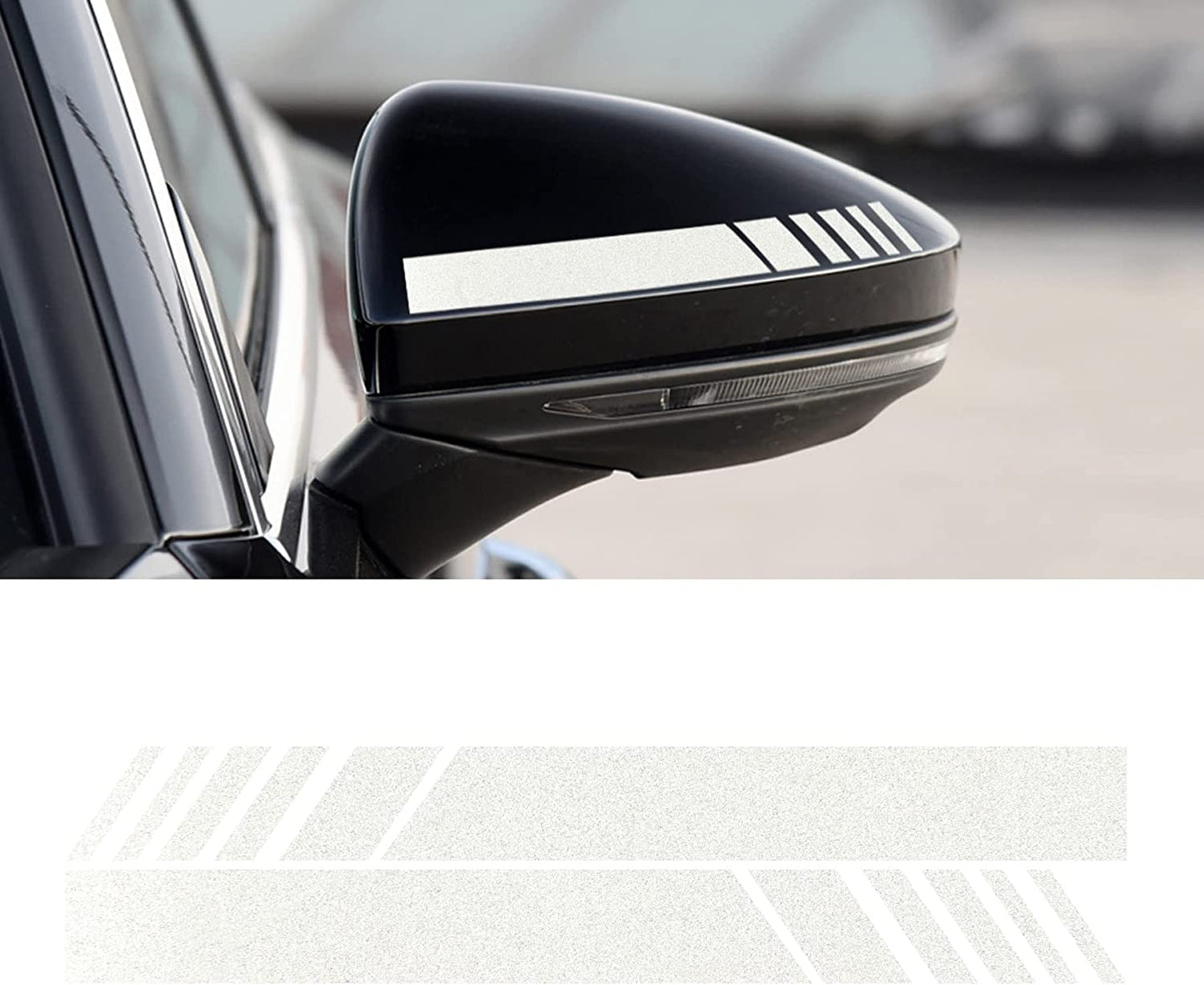 Car Exterior Accessories Rear View Mirror Stickers Decor Car Body Sticker Vinyl 4pcs (Black)