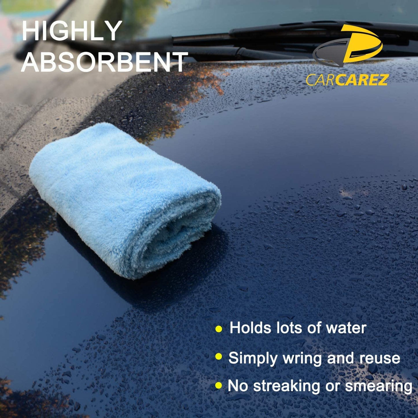 Microfiber Towels for Cars, Car Drying Wash Detailing Buffing Polishing Towel with Plush Edgeless Microfiber Cloth, 450 GSM 16x16 in. Pack of 6
