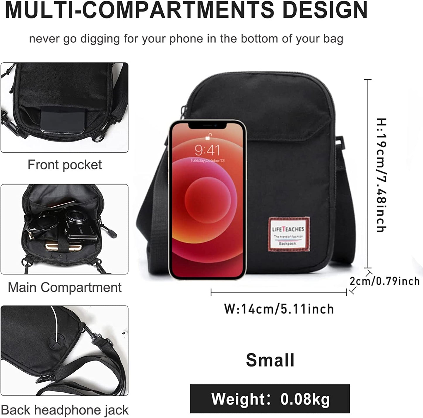 Mini Crossbody Bag Small Shoulder Bag For Men, Women Mini Messenger Satchel Bag