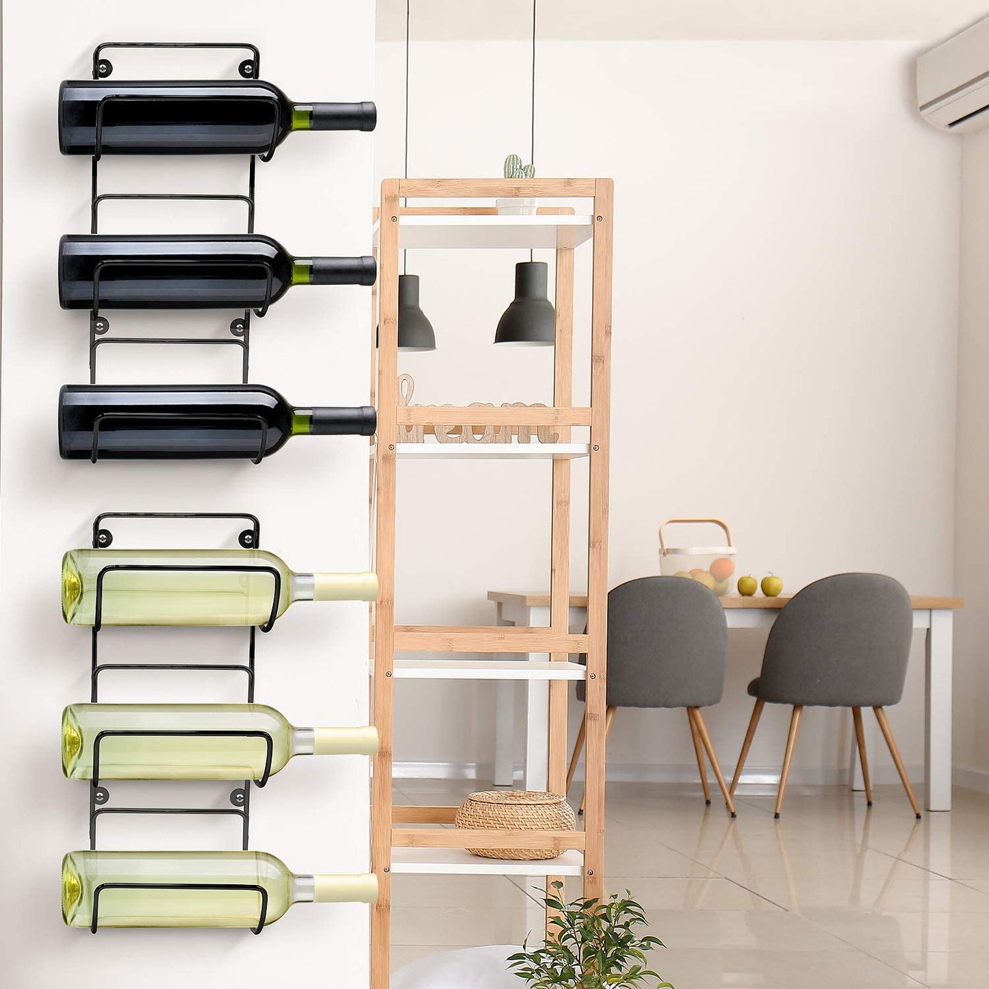 Sorbus Towel Rack Holder Set - Wall Mounted Storage Organizer for Towels, Washcloths, Hand Towels, Linens, Ideal for Bathroom, Spa, Salon, Modern Design, Set of 2 (Black)
