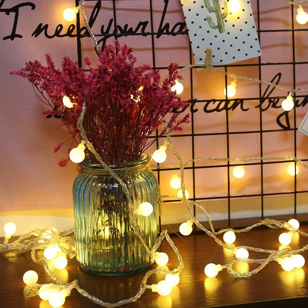String Lights 49 Feet 100 led,8 Modes Fairy String Lights Plug in,Indoor String Lights for Bedroom,Classroom,Outdoor String Lights for Patio,Garden,Party,Wedding-Warm White