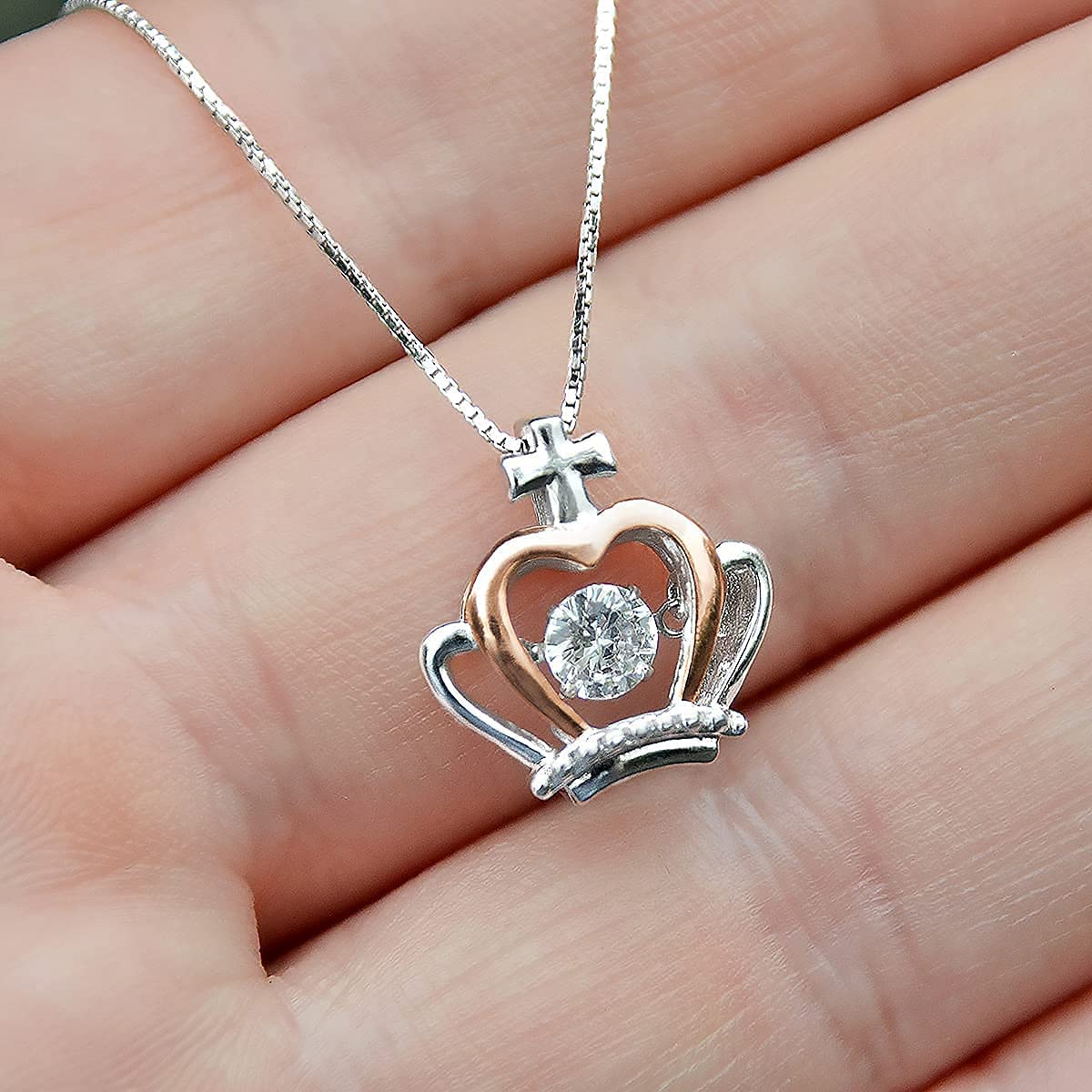 Aphrodite's To My Badass Wife, Luxe Crown Necklace Gift for Wife, 925 Sterling Silver, Necklaces for Women, Wedding Anniversary, Birthday Gifts for Her, Gifts for Wife