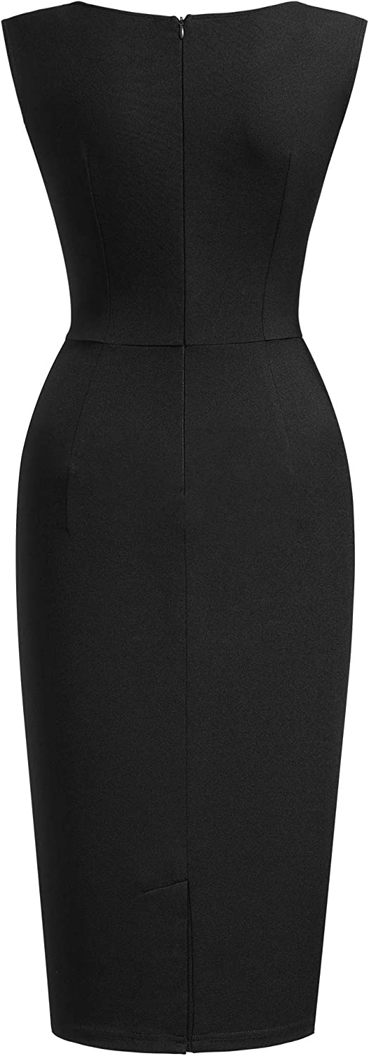 Women's Retro Ruffle Style Slim Work Pencil Dress