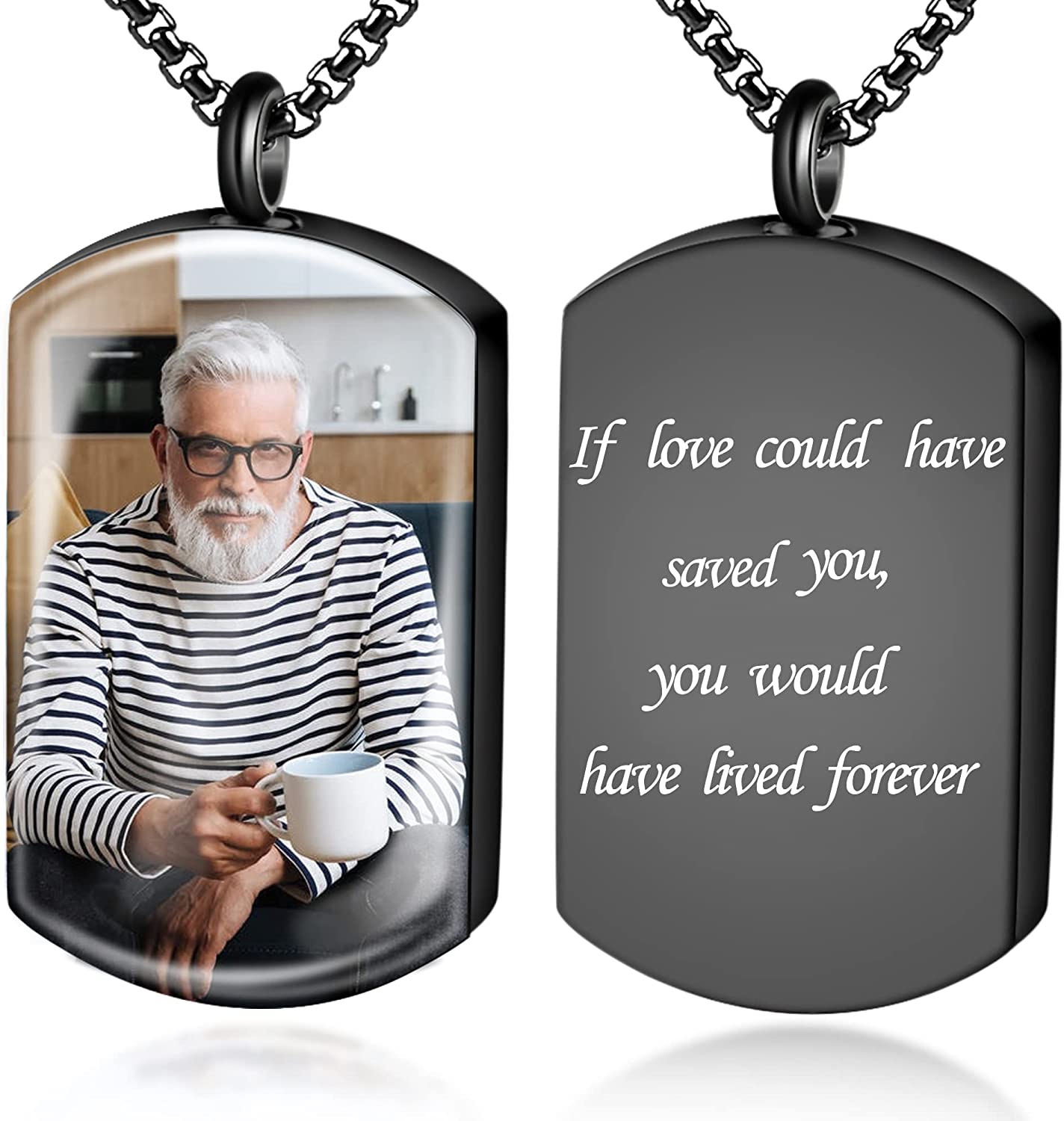 Personalized Custom Engraving Photo & Text Cremation Jewelry Urn Necklace for Ashes Keepsake Memorial Pendant