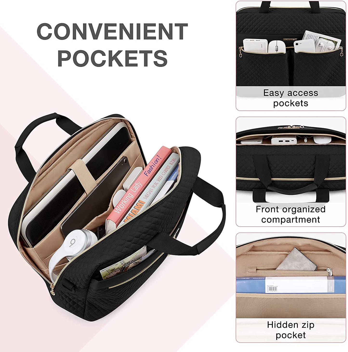 17.3 Inch Laptop Bag,BAGSMART Briefcase for Women Large Laptop Case Computer Bag Office Travel Business