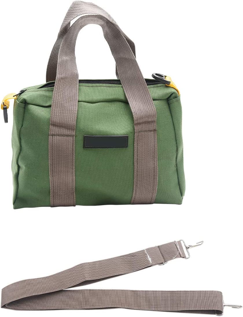 Wide Mouth Tool Bag w/ Adjustable Shoulder Strap, Zippered Handbag Garden Tool Tote Bags, Portable Home Tool Organizer for Storage Hand Power Tools or Car Repair Tool (18 Inch)