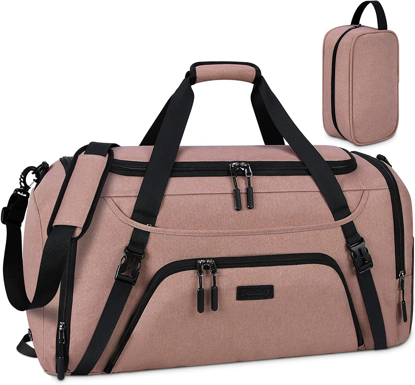Gym Duffle Bag for Women Men 40L Waterproof Sports Bags Travel Duffel Bags with Shoe Compartment,Wet Pocket Large Weekender Overnight Bag with Toiletry Bag,Black