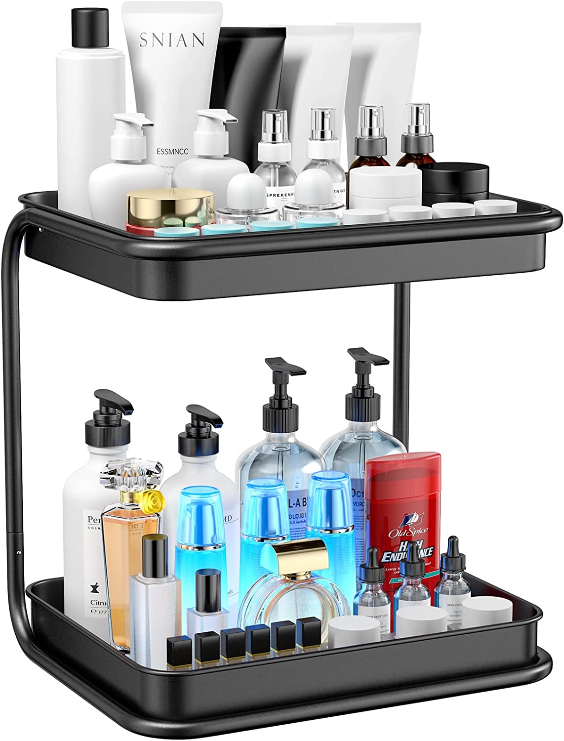 2 Tier Spice Rack Organizer, HEROPIE Bathroom Counter Organizer, Desktop Makeup Organizer, Small Storage Rack for Kitchen, Kitchen Spice Rack, Bath Room, Bedroom and Office
