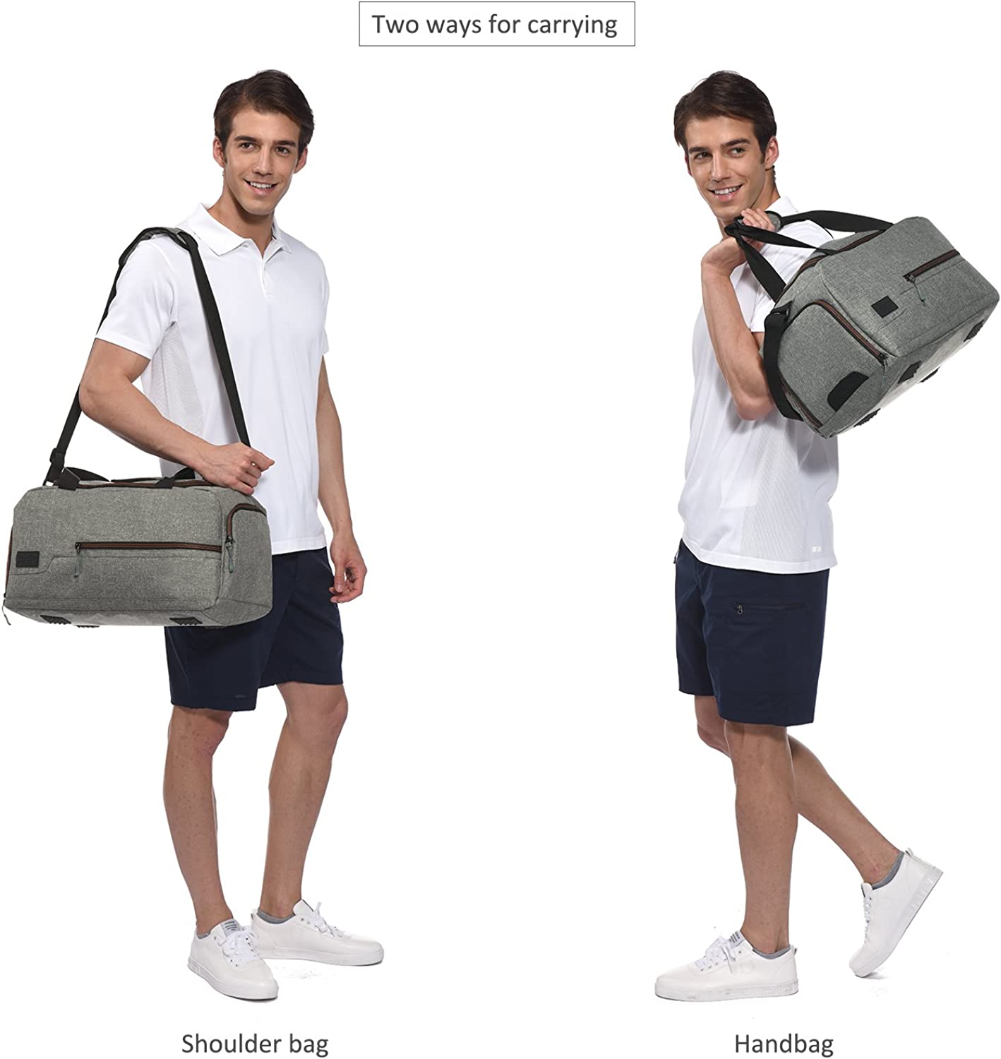 MarsBro Water Resistant Sports Gym Travel Weekender Duffel Bag with Shoe Compartment